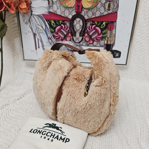 ✅️ SOLD ✅️ Authentic Vintage Longchamp Sac a Main Lune Fuorrere - Picture 9 of 12